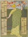 LOUIS J. RHEAD (1858-1926). POSTER CALENDAR. Group of 4 calendar sheets and cover. 1903. Each approximately 18x13 inches, 47x33 cm. Tab